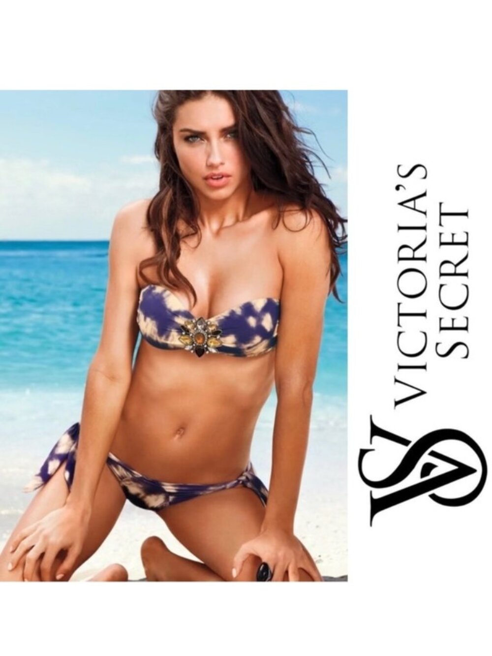 Victoria’s Secret | Purple and Cream Tie-dye bikini Bottoms | Size Medium